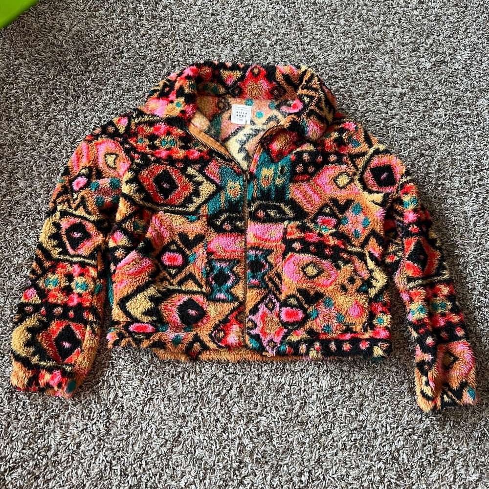 BILLABONG ALWAYS COZY 2 TEDDY BEAR ZIP-UP JACKET